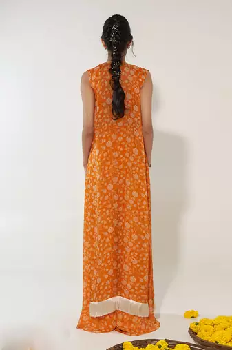 Orange & white cape set