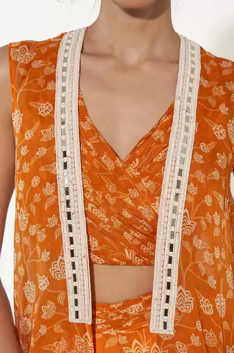 Orange & white cape set