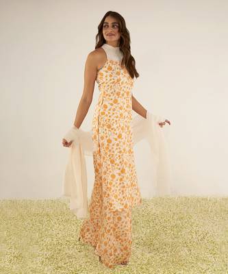Ivory & orange kurta set 2