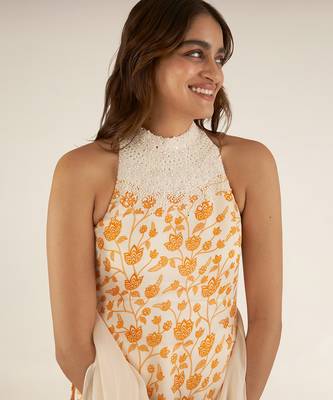 Ivory & orange kurta set 4