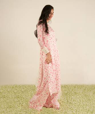 White & pink kurta set 2