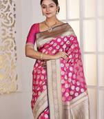 Pink Zari worked Tissue