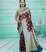 Maroon Zari worked Tissue