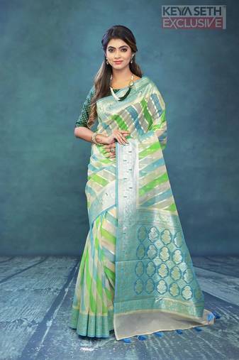 Green Organza Rangkat