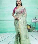 Light Green Embroidered Organza