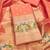 Peach Soft Banarasi silk zari woven design dress material