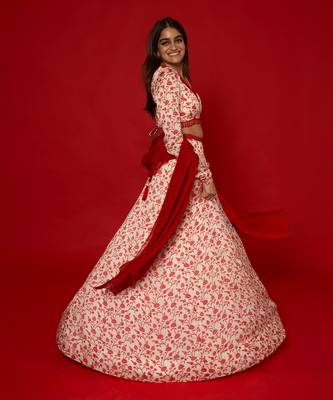 White & Red Lehenga Set 3