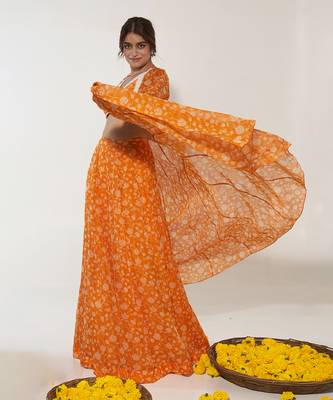 Orange & White Lehenga Set 2