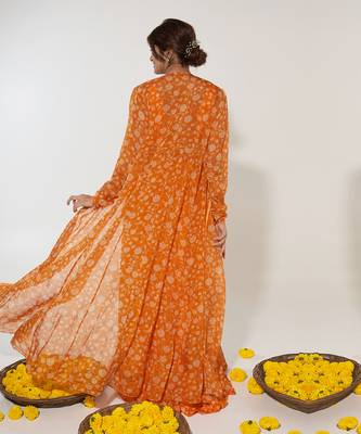 Orange & White Lehenga Set 3