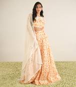 Ivory & Orange Lehenga Set