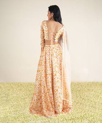 Ivory & Orange Lehenga Set 2