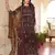 Chocolate color faux georgette embroidered salwar kameez