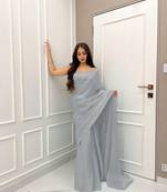 Lavanya Grey Saree With Without Blouse