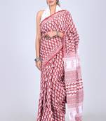 Shivanya handicrafts hand block printed women mulmul cotton sarees for women attach blouse piece sh-1641