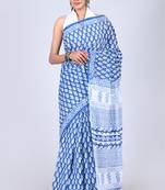 Shivanya handicrafts hand block printed women mulmul cotton sarees for women attach blouse piece sh-1642