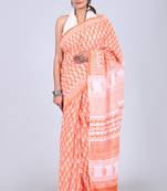 Shivanya handicrafts hand block printed women mulmul cotton sarees for women attach blouse piece sh-1644
