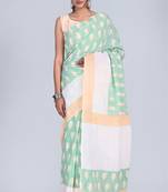 Shivanya handicrafts hand block printed women mulmul cotton sarees for women attach blouse piece sh-1647