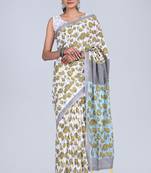 Shivanya handicrafts hand block printed women mulmul cotton sarees for women attach blouse piece sh-1649