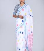 Shivanya handicrafts hand block printed women mulmul cotton sarees for women attach blouse piece sh-1650