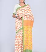 Shivanya handicrafts hand block printed women mulmul cotton sarees for women attach blouse piece sh-1658