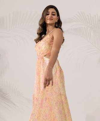 Daffodil yellow chiffon dress 2