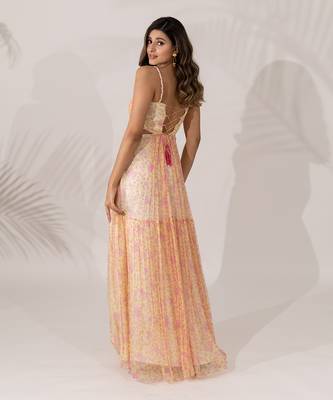 Daffodil yellow chiffon dress 3
