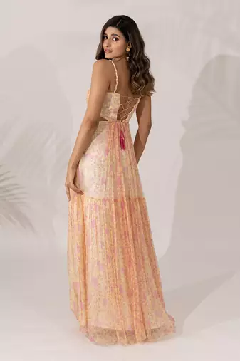 Daffodil yellow chiffon dress