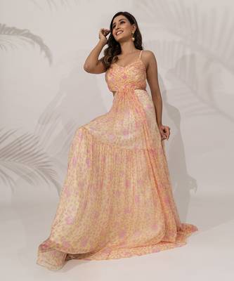 Daffodil yellow chiffon dress 4