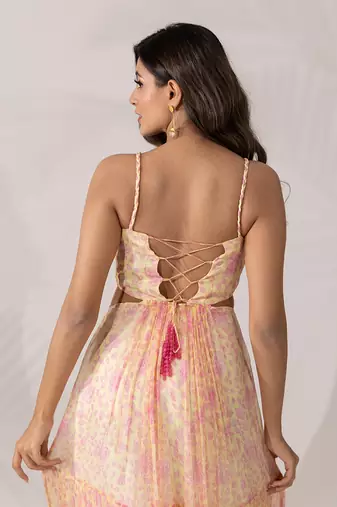 Daffodil yellow chiffon dress
