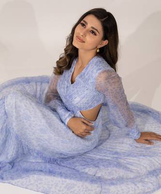 Iris indigo chiffon dress 5