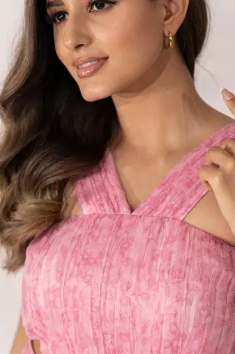 Pink cherry blossom crop top