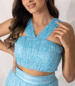 Blue himalayan poppy crop top