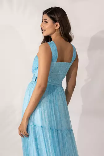 Blue himalayan poppy crop top
