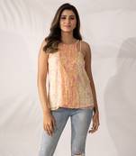 Yellow daffodil hand braided strappy top