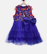 Twisha girls embroidered dress - blue