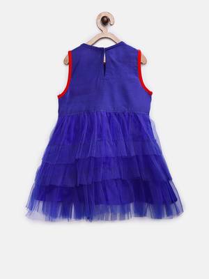 Twisha girls embroidered dress - blue 2