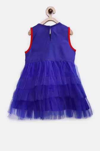 Twisha girls embroidered dress - blue