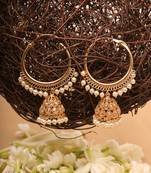 Gold Kundan Jhumkas
