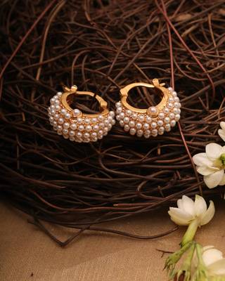 Kundan Pearl Small Hoops 2