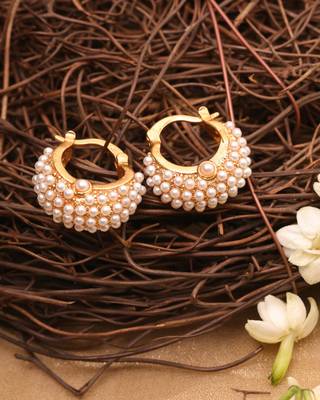 Kundan Pearl Small Hoops 3