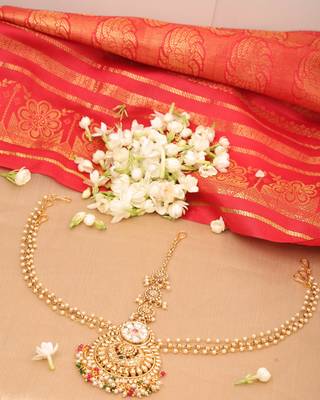 Gold Plated Tone Kundan Maang Tikka 2
