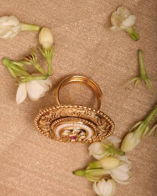 Gold Plated Kundan Ring For Festives 2
