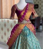 SELF DESIGN UNSTITCHED LEHENGA CHOLI (HALF SAREE)