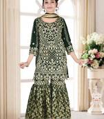 Green Kids Sharara Suit for Kids