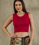 Red Cotton Lycra Blouse