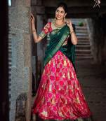 SELF DESIGN UNSTITCHED LEHENGA CHOLI (HALF SAREE)