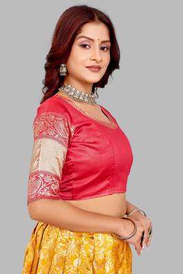 WOMEN UNSTITCHED BANARASI SILK LEHENGA CHOLI SET (HALF SAREE) 2