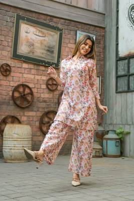 Stylish multicolour coord set in cotton fabric for trendy looks 4