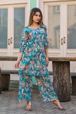 Stylish multicolour coord set in cotton fabric for trendy looks 1