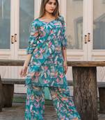 Stylish multicolour coord set in cotton fabric for trendy looks